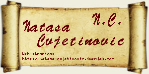 Nataša Cvjetinović vizit kartica